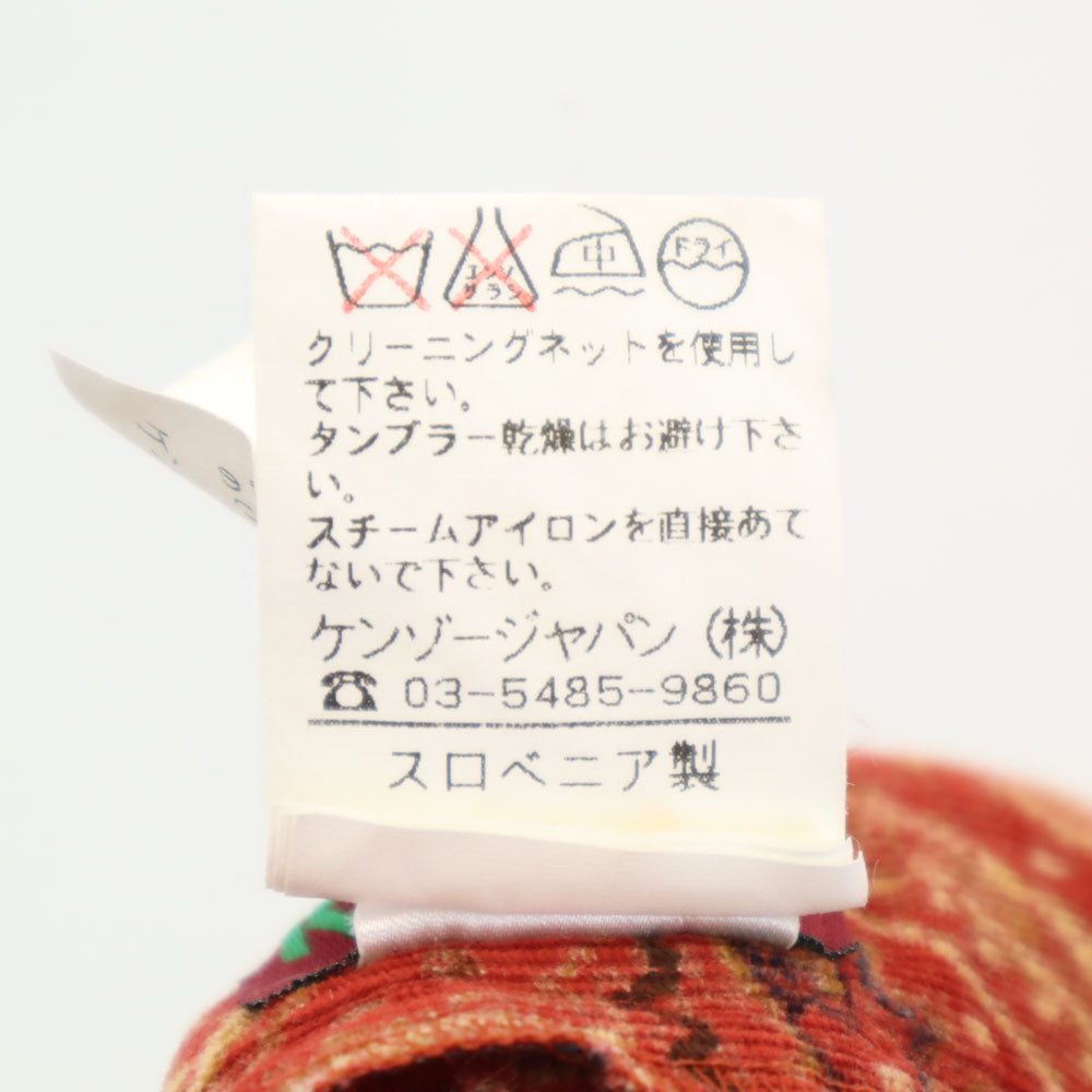 KENZO ケンゾー 90s スロベニア製 オールド 総柄 コーデュロイパンツ 38 レッド レディース