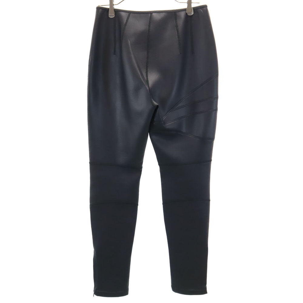 未使用 ヌメロヴェントゥーノ イタリア製 フェイクレザー スリムパンツ 48 ブラック メンズ