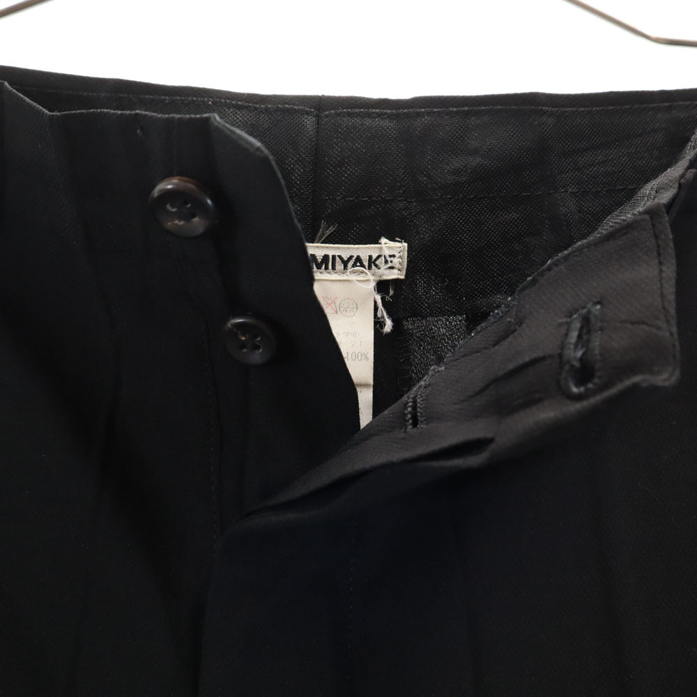 ISSEY MIYAKE イッセイミヤケ 90s 日本製 オールド ボタンフライ プリーツ スラックスパンツ L ブラック メンズ