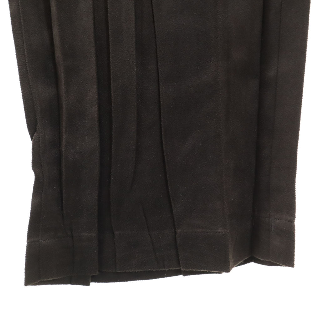 ISSEY MIYAKE イッセイミヤケ 日本製 プリーツ フェイクスエード パンツ 3 ブラウン メンズ