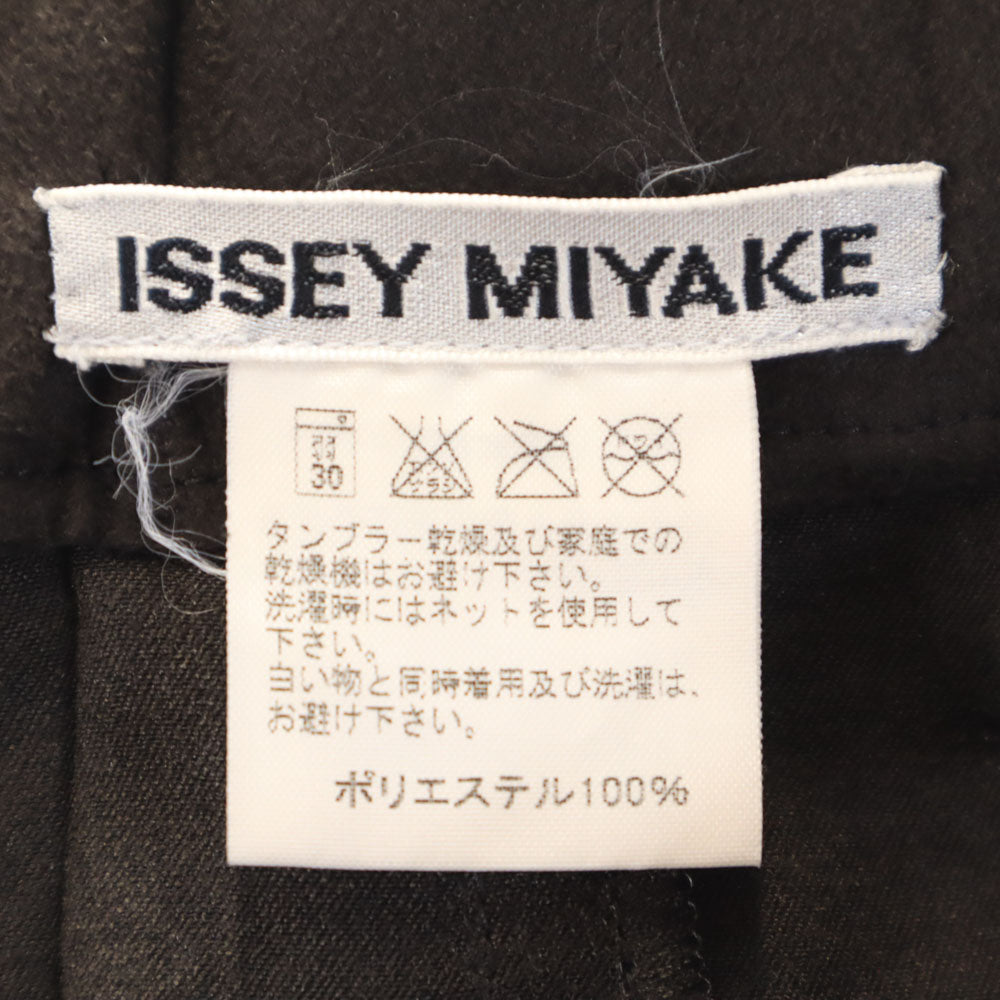ISSEY MIYAKE イッセイミヤケ 日本製 プリーツ フェイクスエード パンツ 3 ブラウン メンズ