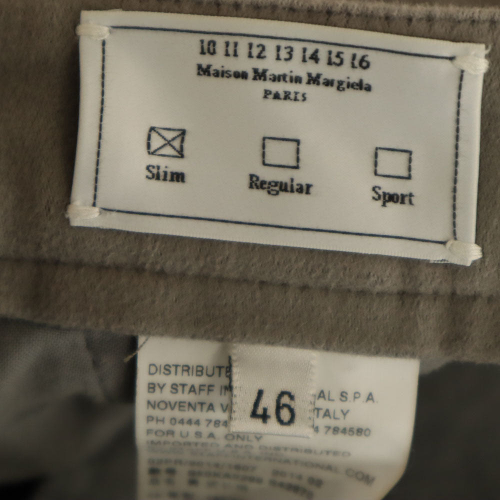 Maison Martin Margiela メゾンマルタンマルジェラ 2014年 ルーマニア製 フェイクスエード スリムパンツ 46 グレー メンズ