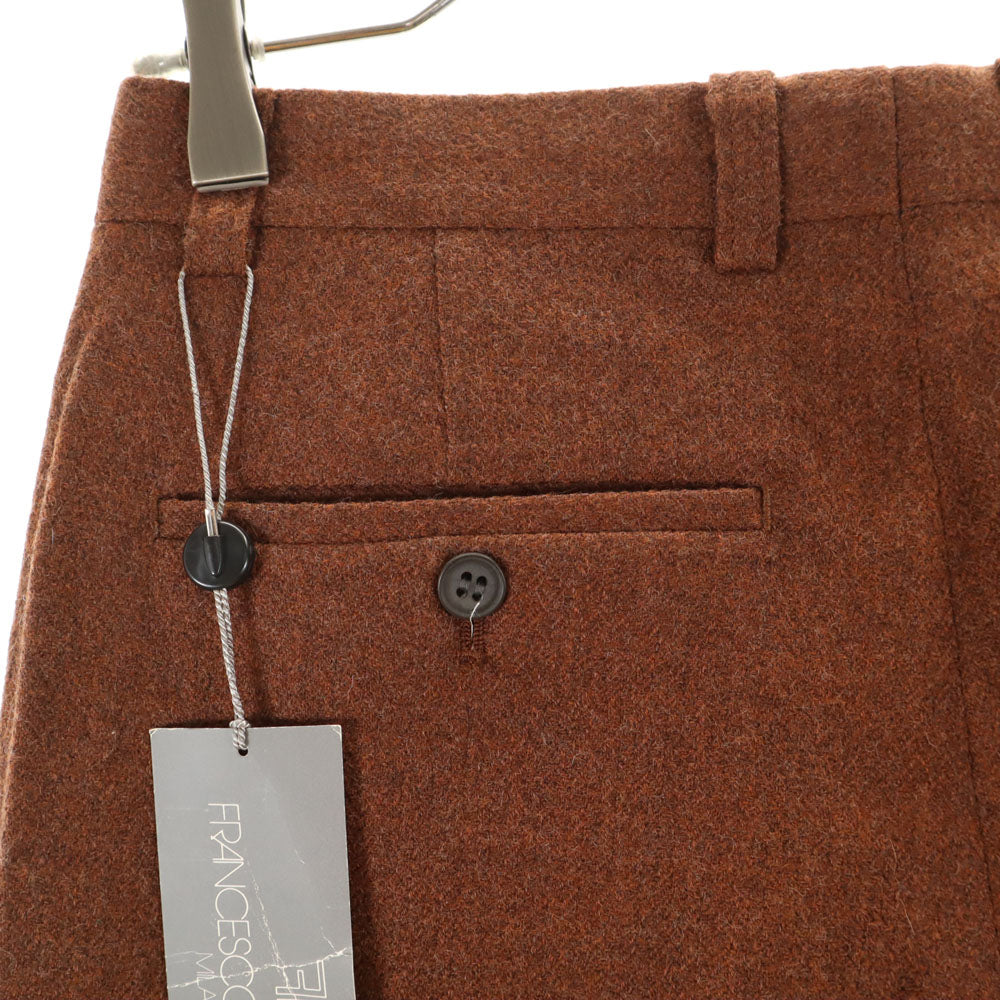 未使用 FRANCESCO FLORDELLI タック ウールパンツ 73 ブラウン レディース