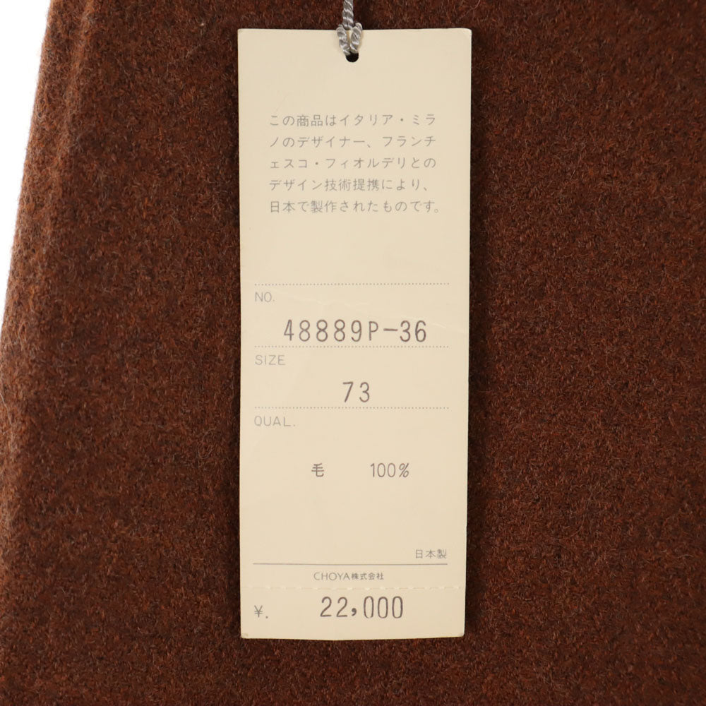 未使用 FRANCESCO FLORDELLI タック ウールパンツ 73 ブラウン レディース