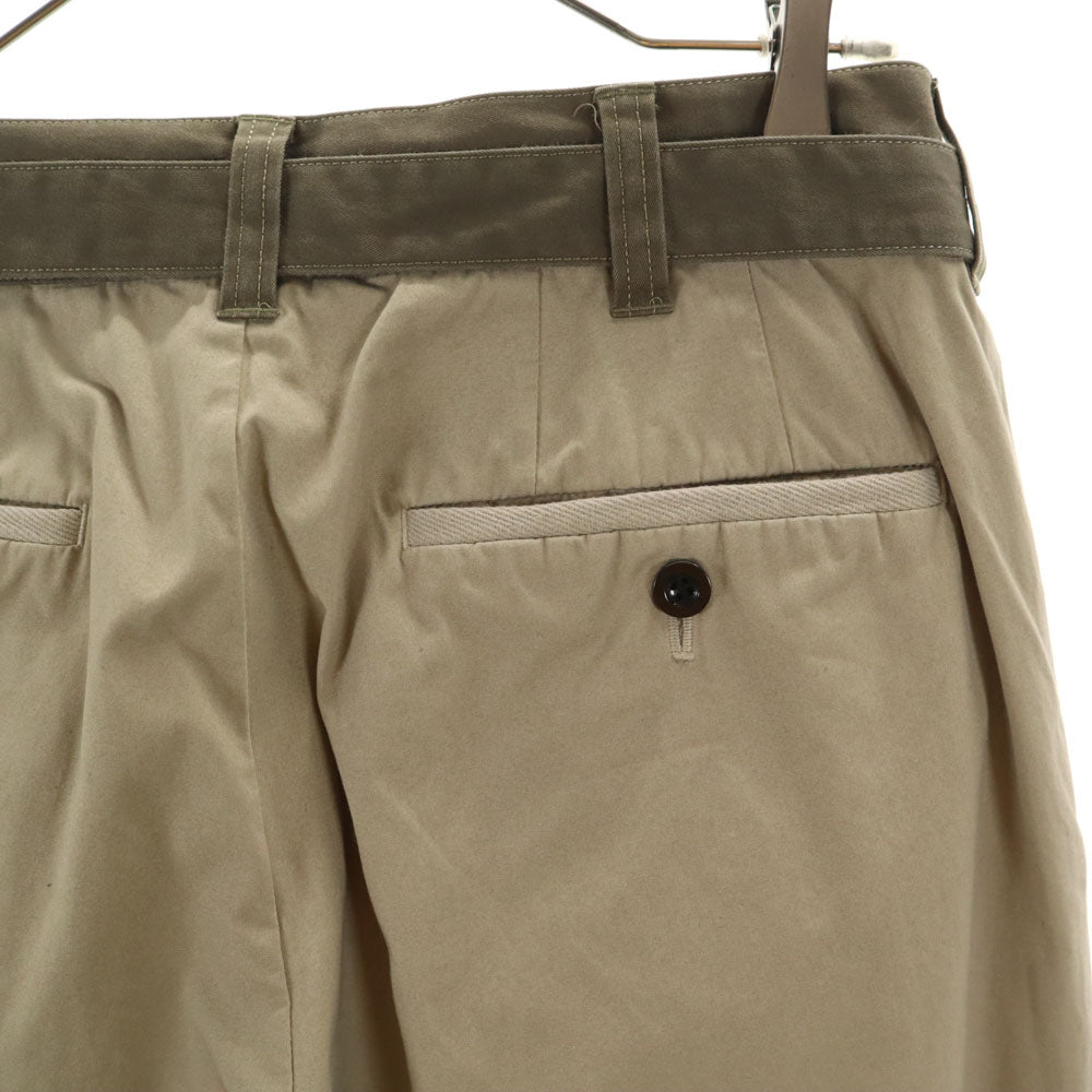 Sacai サカイ 23SS 日本製 ウールブレンド 23-02978M ベルテッド チノパンツ 1 アッシュベージュ メンズ