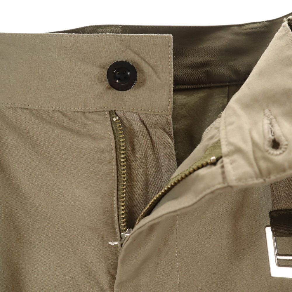 Sacai サカイ 23SS 日本製 ウールブレンド 23-02978M ベルテッド チノパンツ 1 アッシュベージュ メンズ