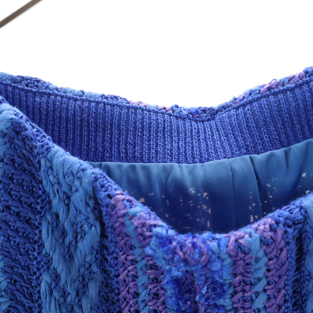 コーヘン 日本製 サマー ソリッド ツイード クロップドパンツ M ブルー COOHEM レディース