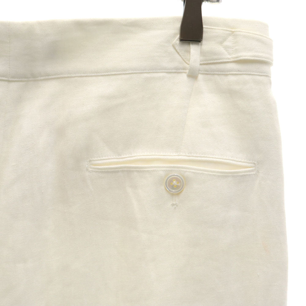 RALPH LAUREN ラルフローレン 未使用 USA製 リネンブレンド パープルレーベル クロップドパンツ 6 ホワイト レディース