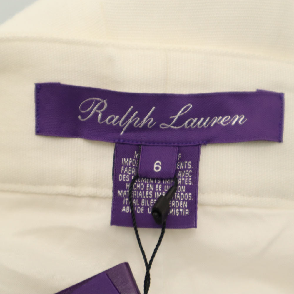 RALPH LAUREN ラルフローレン 未使用 USA製 リネンブレンド パープルレーベル クロップドパンツ 6 ホワイト レディース