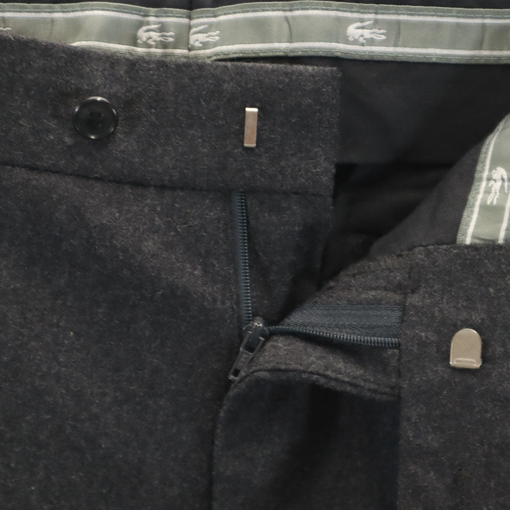 ラコステ 日本製 ウールブレンド スラックスパンツ 79 チャコールグレー LACOSTE メンズ