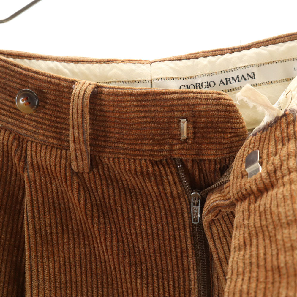 ジョルジオアルマーニ コレッツォーニ 80s 90s オールド コーデュロイパンツ ブラウン メンズ