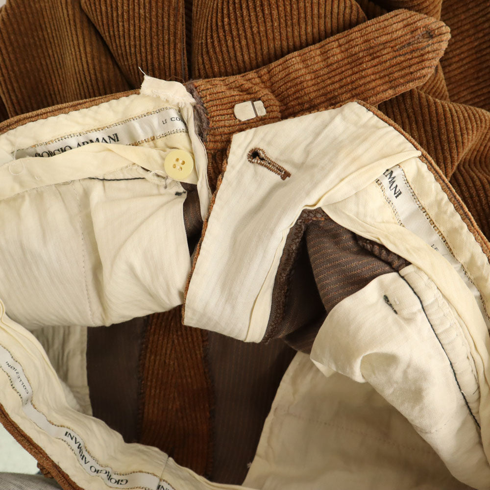 ジョルジオアルマーニ コレッツォーニ 80s 90s オールド コーデュロイパンツ ブラウン メンズ