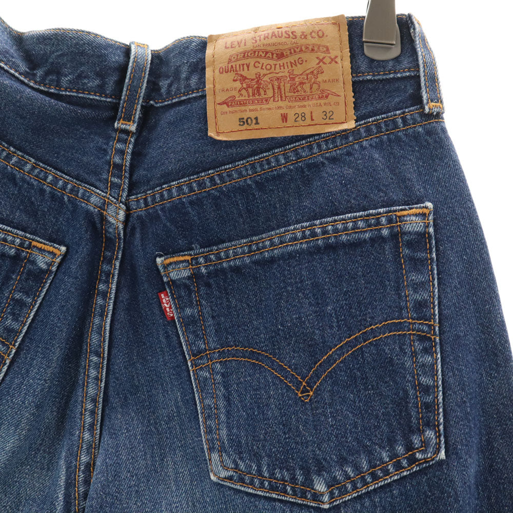 Levi's リーバイス 90s 501 USA製 オールド ストレートデニムパンツ W28 インディゴブルー ジーンズ ボタンフライ レディース
