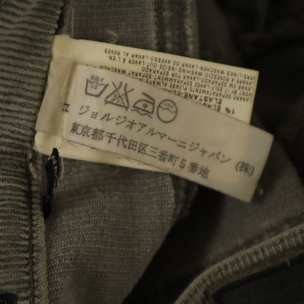 ARMANI JEANS アルマーニジーンズ イタリア製 コンフォートフィット コーデュロイパンツ W27 グレー レディース