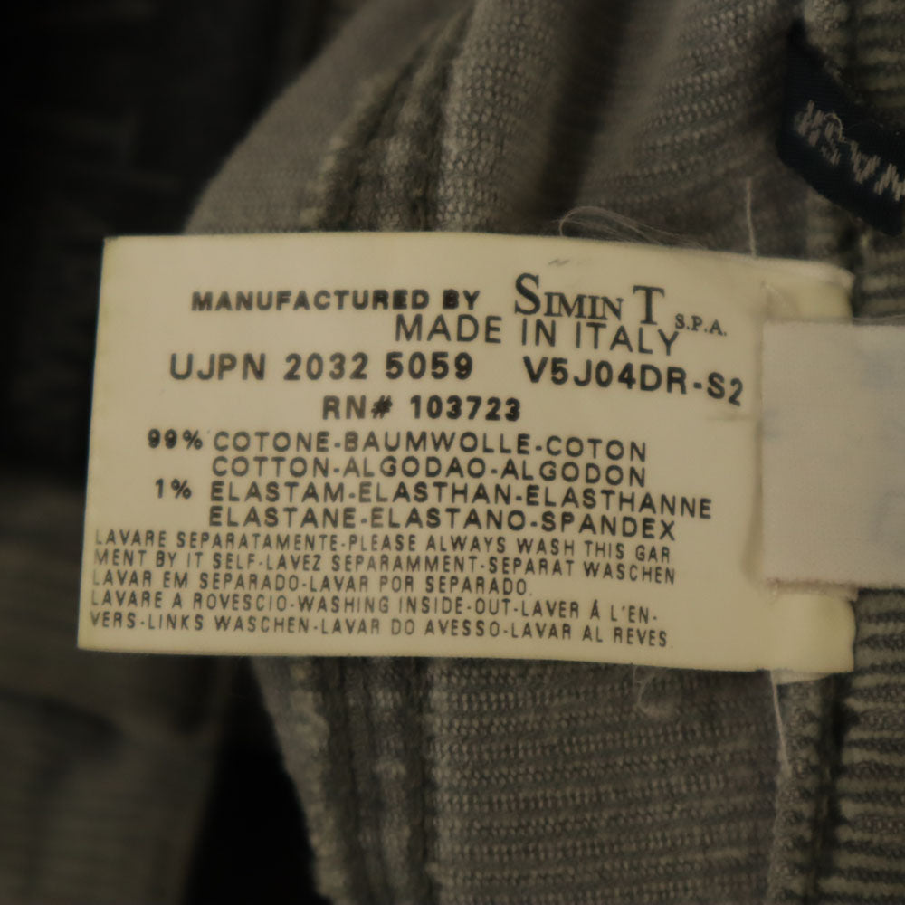 ARMANI JEANS アルマーニジーンズ イタリア製 コンフォートフィット コーデュロイパンツ W27 グレー レディース