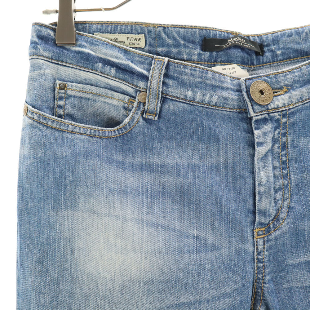 MAX MARA Weekend マックスマーラウィークエンド スキニーデニムパンツ 40 ウォッシュブルー ジーンズ レディース