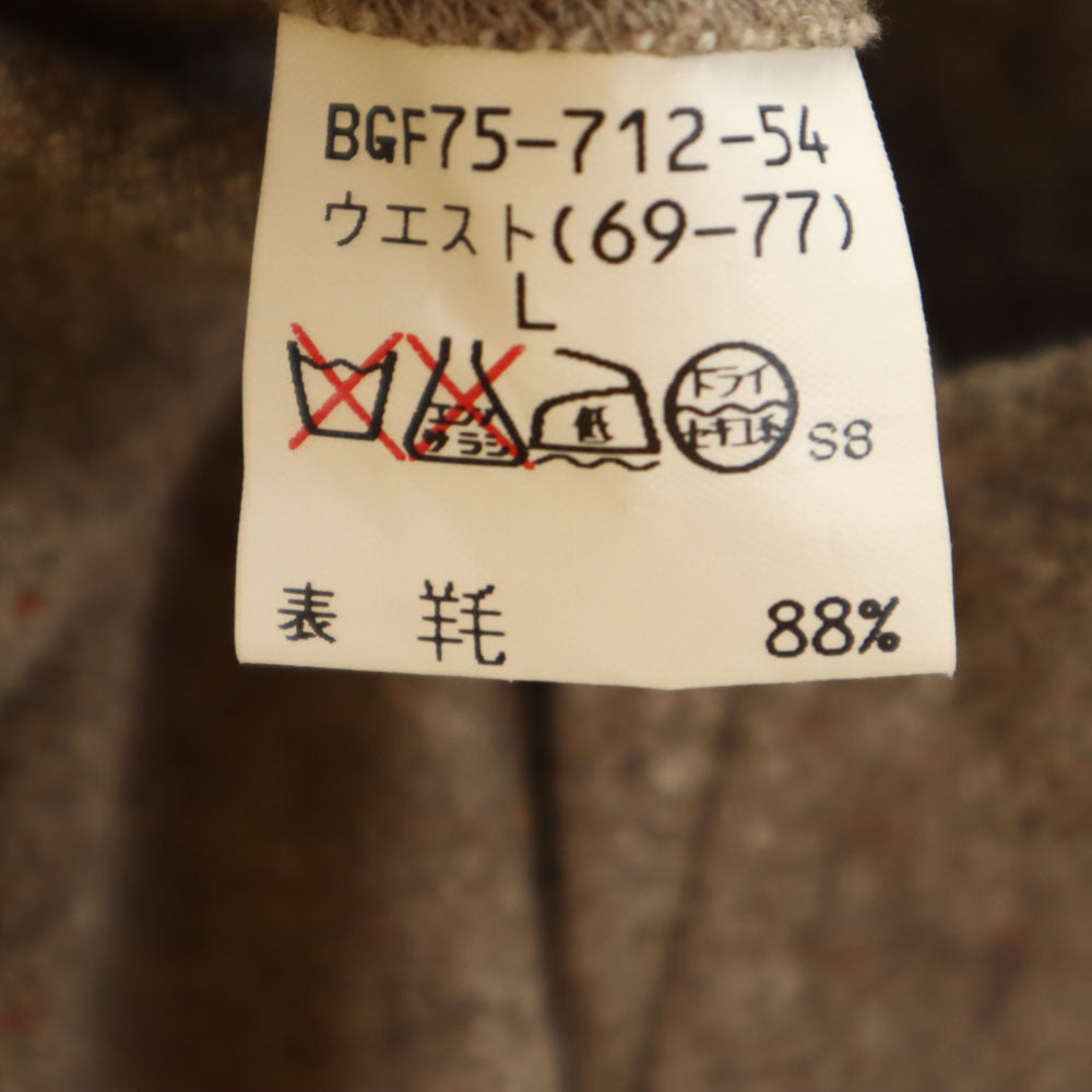 BURBERRY GOLF バーバリーゴルフ 三陽商会 日本製 ネップ入り ウールパンツ L グレージュ レディース