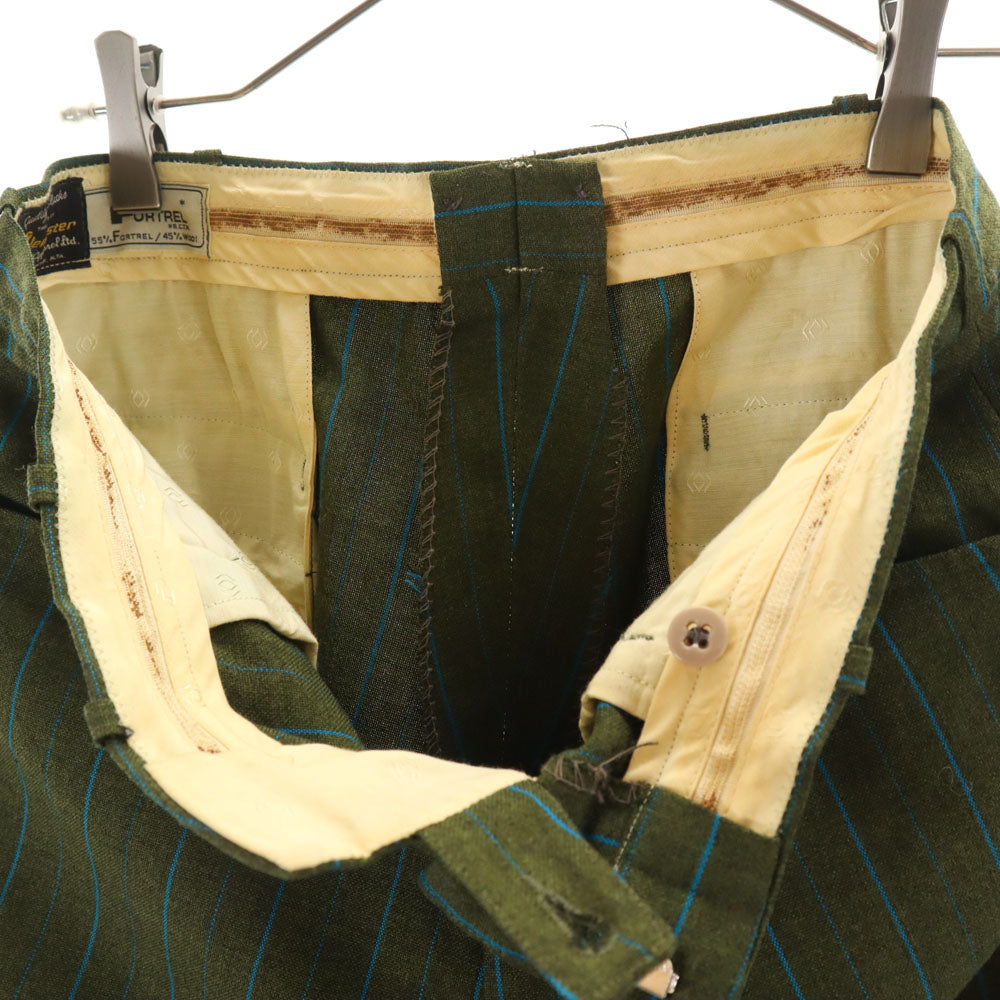 FORTREL フォートレル 70s 80s ヴィンテージ ストライプ柄 トラウザー パンツ カーキ メンズ