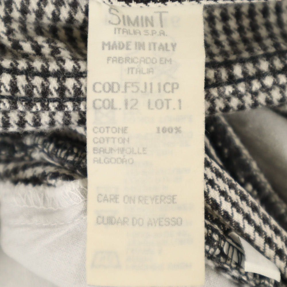 ARMANI JEANS アルマーニジーンズ イタリア製 ハウンドトゥース柄 ロングパンツ W28 ホワイト 千鳥格子 レディース