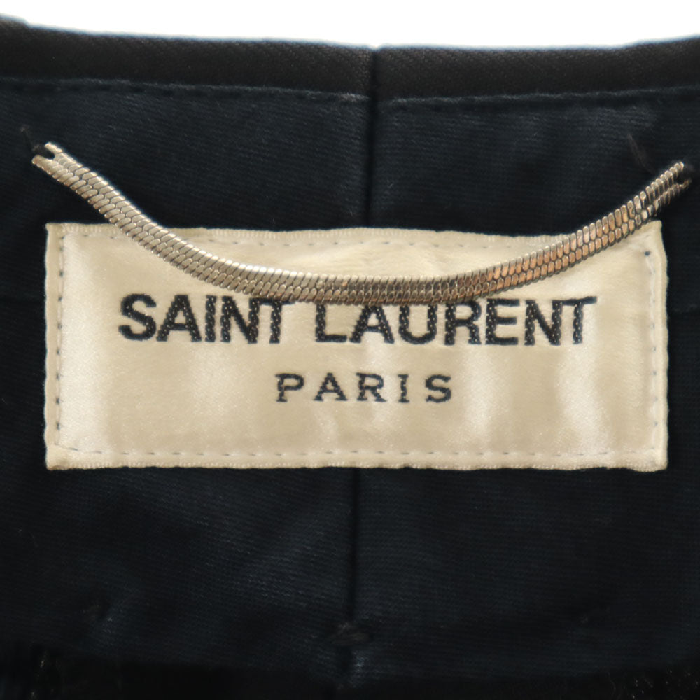 SAINT LAURENT サンローラン 2014年 イタリア製 ウールブレンド スラックスパンツ 44 ブラック レディース