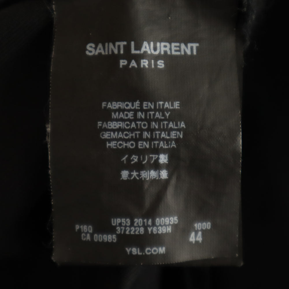 SAINT LAURENT サンローラン 2014年 イタリア製 ウールブレンド スラックスパンツ 44 ブラック レディース
