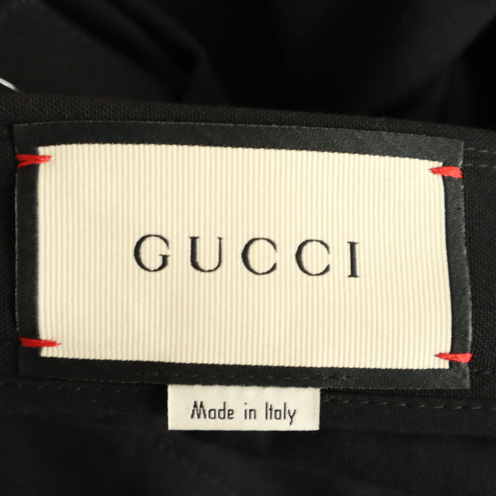 GUCCI グッチ イタリア製 ウール100％ スラックスパンツ 44 ブラック メンズ