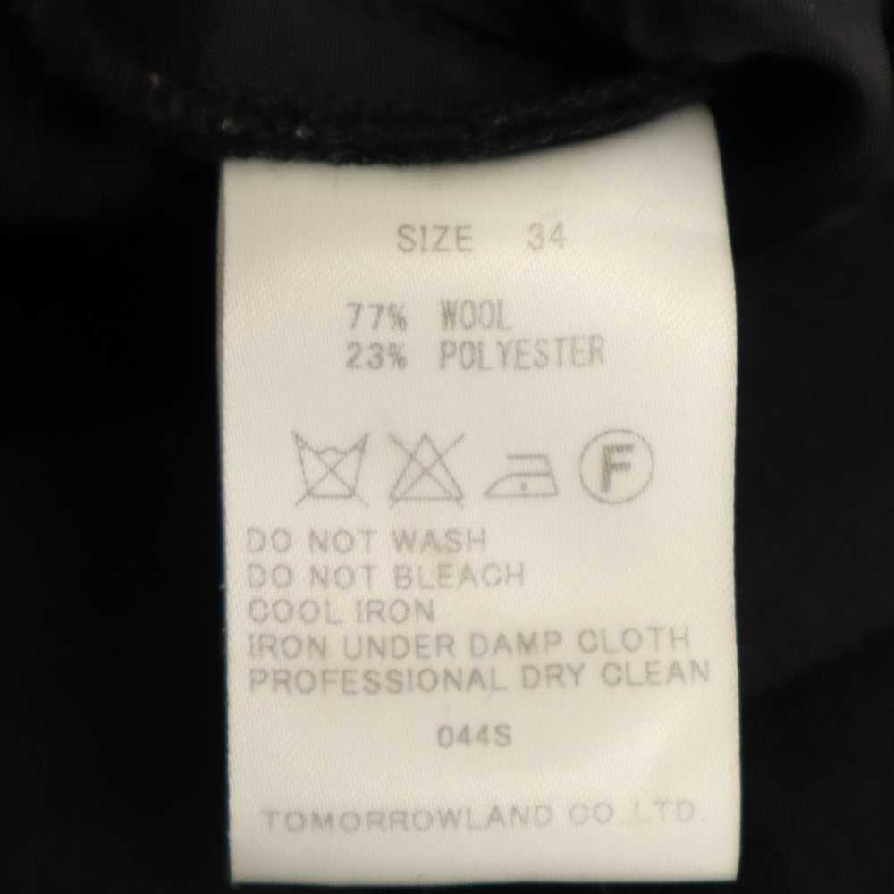 TOMORROWLAND トゥモローランド 日本製 スラックスパンツ 34 ブラック レディース