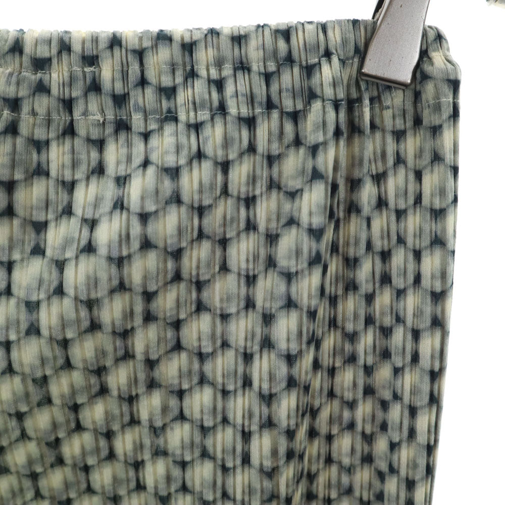 PLEATS PLEASE プリーツプリーズ 90s 日本製 オールド 総柄 イージーパンツ 2 グレー イッセイミヤケ レディース