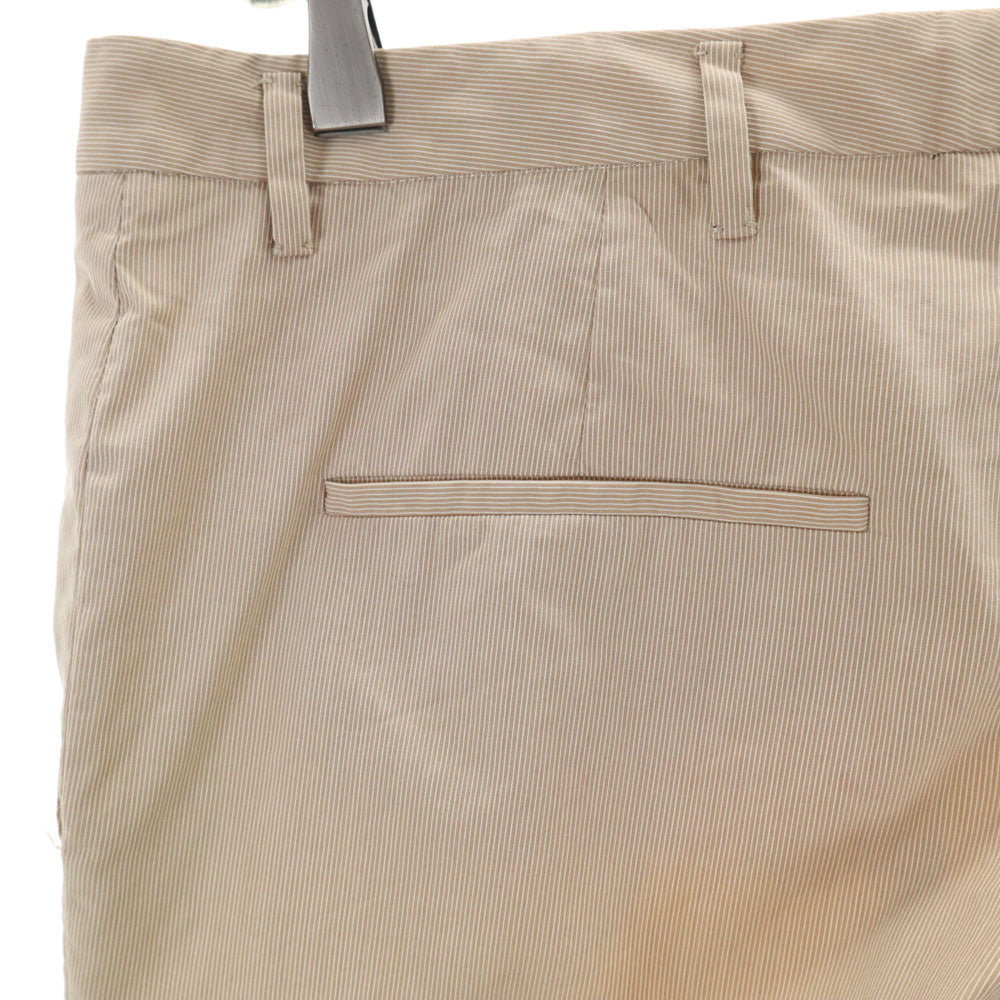 PRADA プラダ イタリア製 ストライプ柄 クロップドパンツ 42S ベージュ レディース