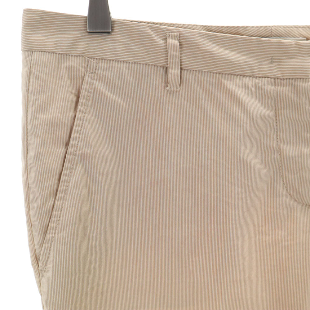 PRADA プラダ イタリア製 ストライプ柄 クロップドパンツ 42S ベージュ レディース