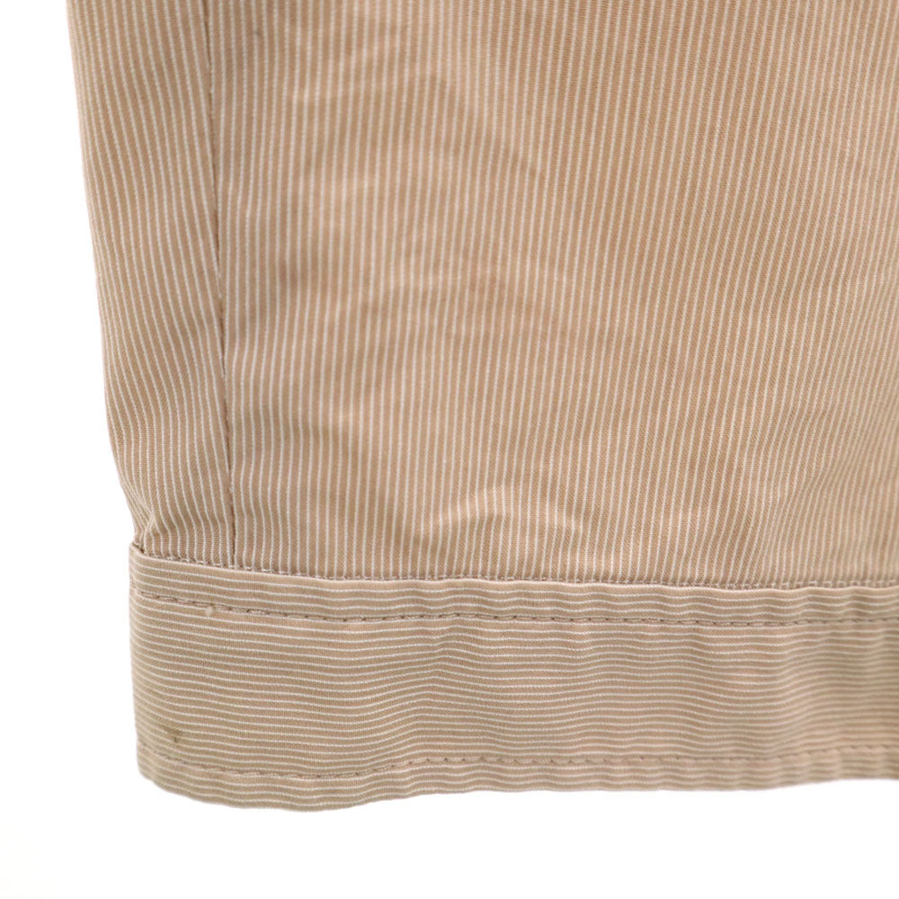 PRADA プラダ イタリア製 ストライプ柄 クロップドパンツ 42S ベージュ レディース