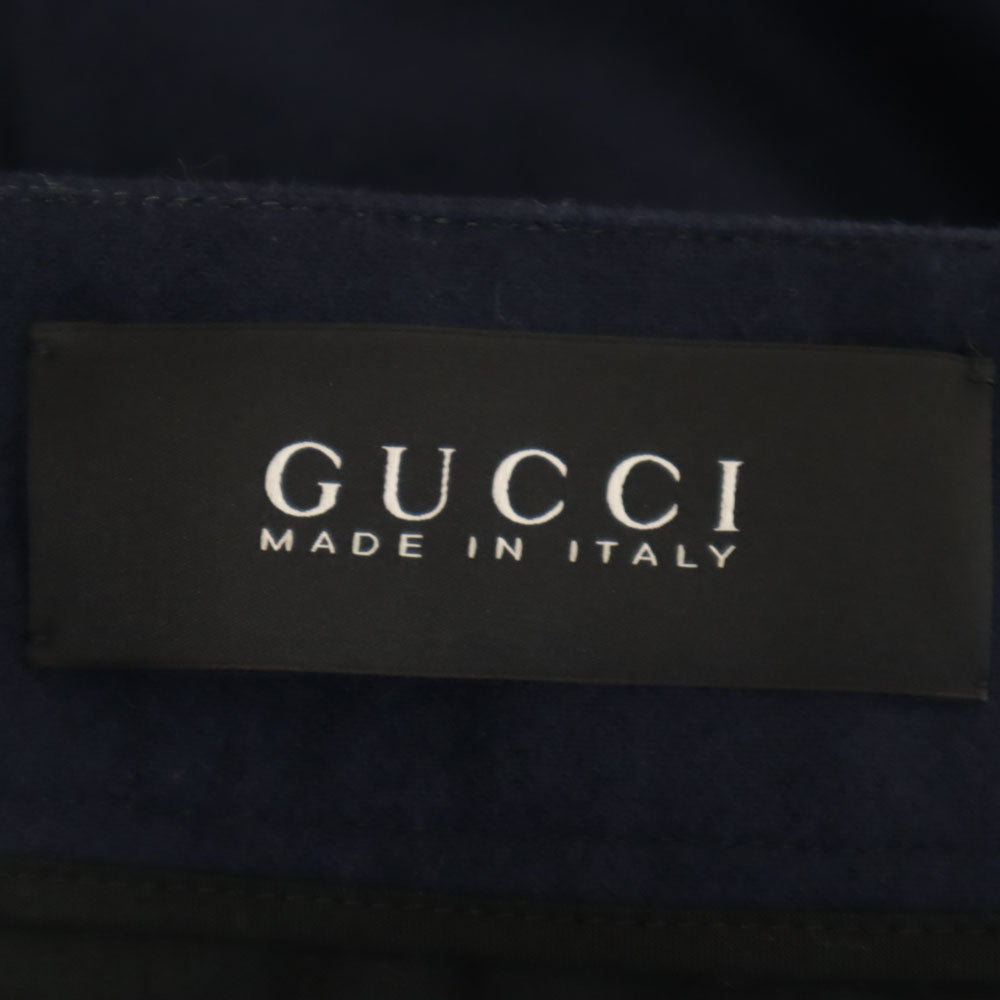 GUCCI グッチ イタリア製 ウールブレンド スラックスパンツ 44 ブルー メンズ