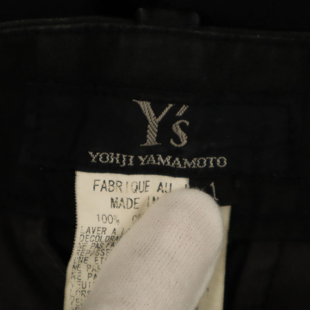 Y's ワイズ 日本製 ワイド コットンパンツ 1 ブラック メンズ