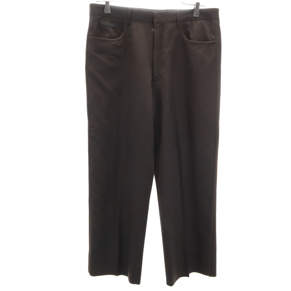 PRADA プラダ イタリア製 パイピングウール スラックスパンツ 46 ブラウン メンズ