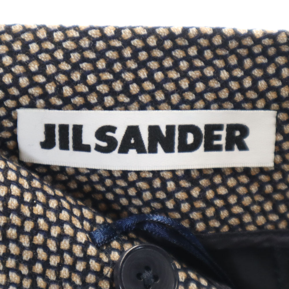 JIL SANDER ジルサンダー イタリア製 ウールブレンド スラックスパンツ 36 ネイビー レディース
