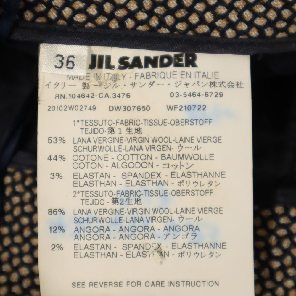 JIL SANDER ジルサンダー イタリア製 ウールブレンド スラックスパンツ 36 ネイビー レディース