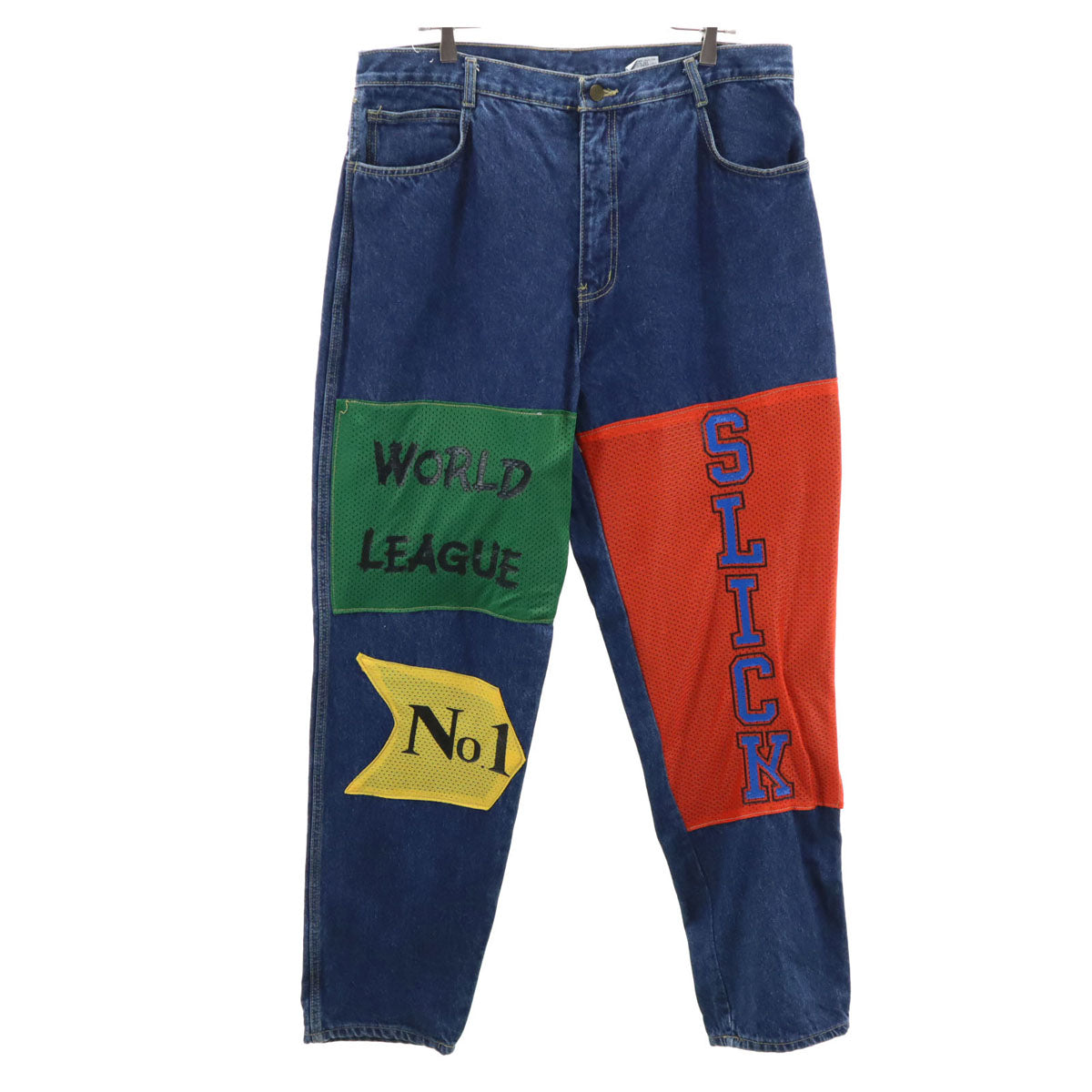 SLICK スリック オールド テーパードデニムパンツ W38 インディゴブルー ジーンズ ビッグサイズ メンズ