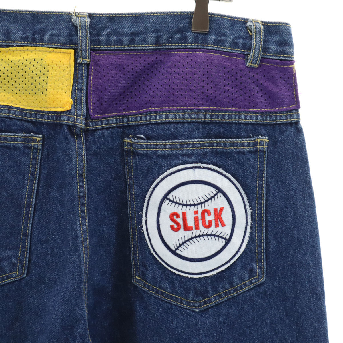 SLICK スリック オールド テーパードデニムパンツ W38 インディゴブルー ジーンズ ビッグサイズ メンズ