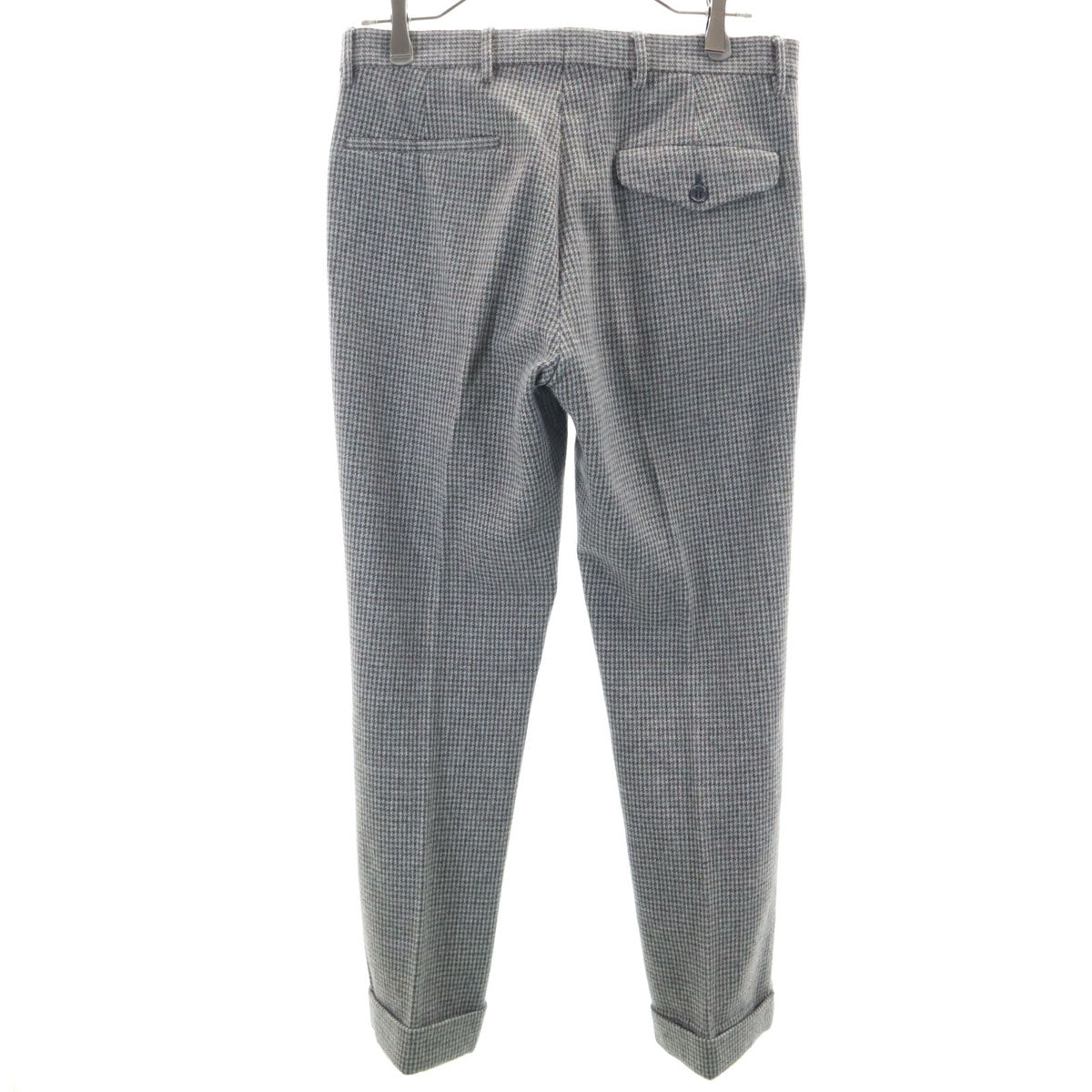 MIUMIU ミュウミュウ イタリア製 ウールブレンド ハウンドトゥース柄 スラックスパンツ 46 グレー 千鳥格子 プラダ レディース