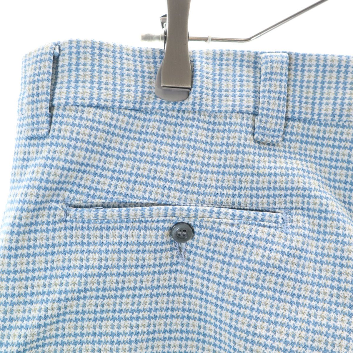 VINTAGE ヴィンテージ 70s チェック柄 トラウザー パンツ ブルー メンズ