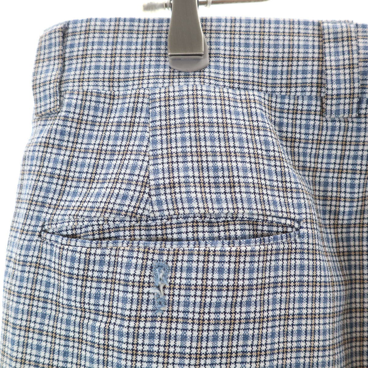 VINTAGE ヴィンテージ 70s チェック柄 トラウザー パンツ ネイビー メンズ