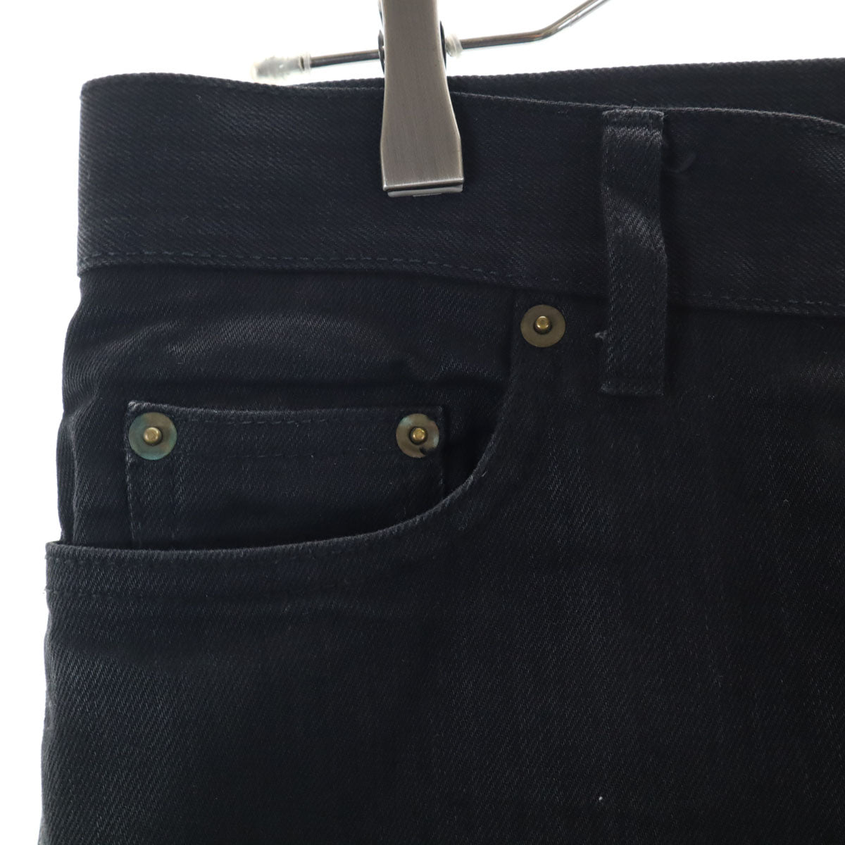 SAINT LAURENT サンローラン 日本製 カットオフ加工 ロングパンツ W29 ブラック レディース