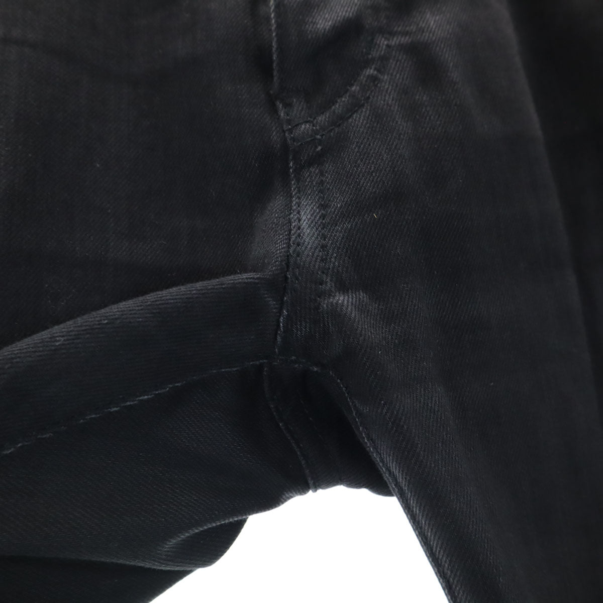 SAINT LAURENT サンローラン 日本製 カットオフ加工 ロングパンツ W29 ブラック レディース