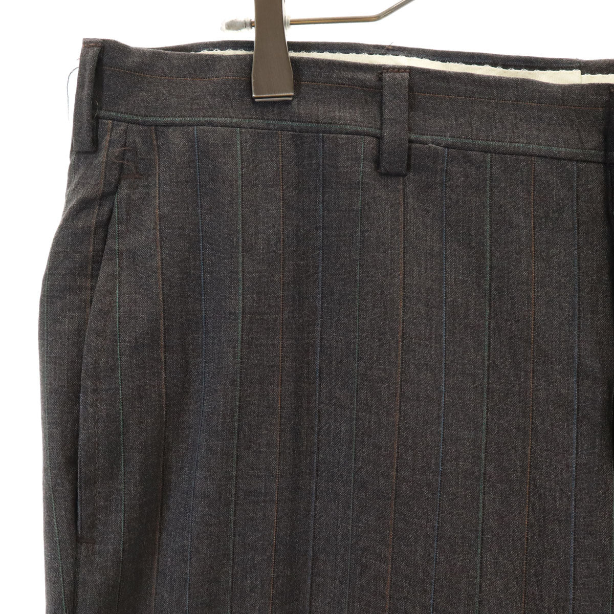 VINTAGE ヴィンテージ 70s チェック柄 スラックスパンツ グレー タック メンズ