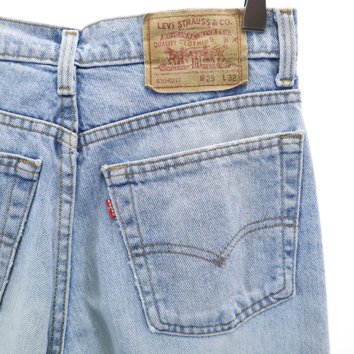 Levi's リーバイス 90s 610-0217 USA製 オールド テーパードデニムパンツ W29 ブルー ジーンズ メンズ