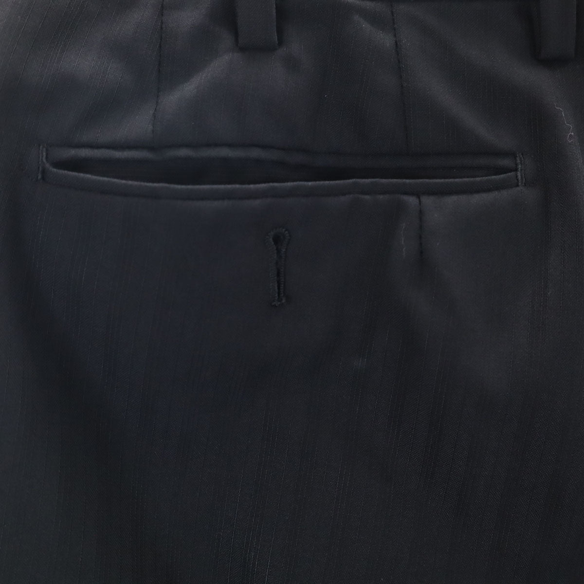BURBERRY BLACK LABEL バーバリーブラックレーベル 日本製 ストライプ柄 スラックスパンツ 36R ブラック 三陽商会 レディース