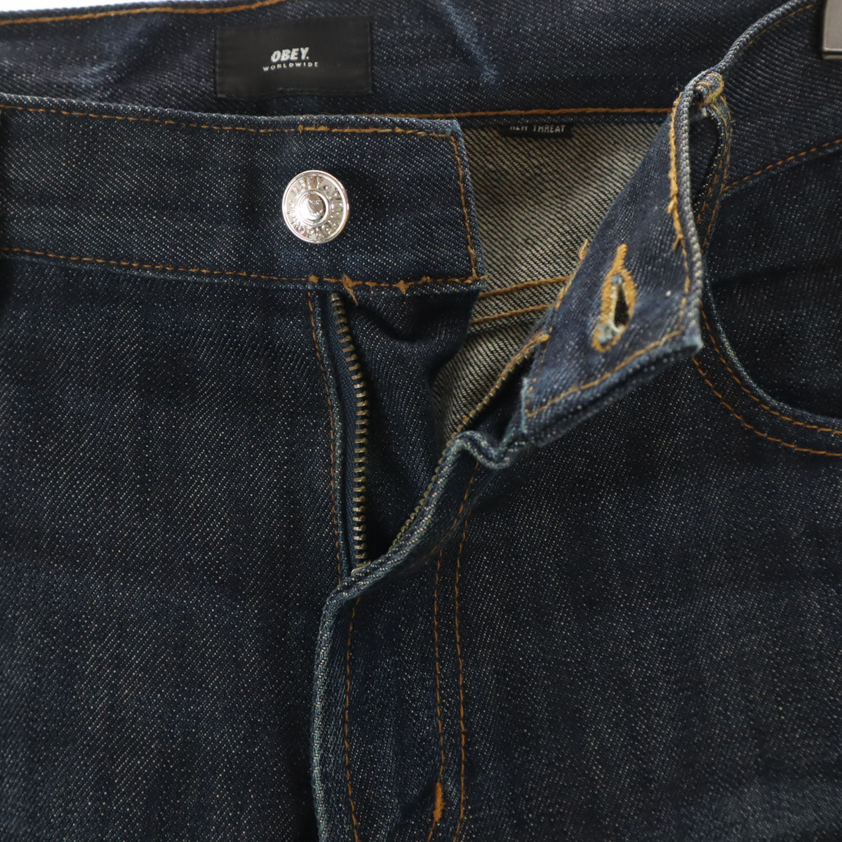 OBEY オベイ ストレートデニムパンツ w32 ネイビー ジーンズ メンズ