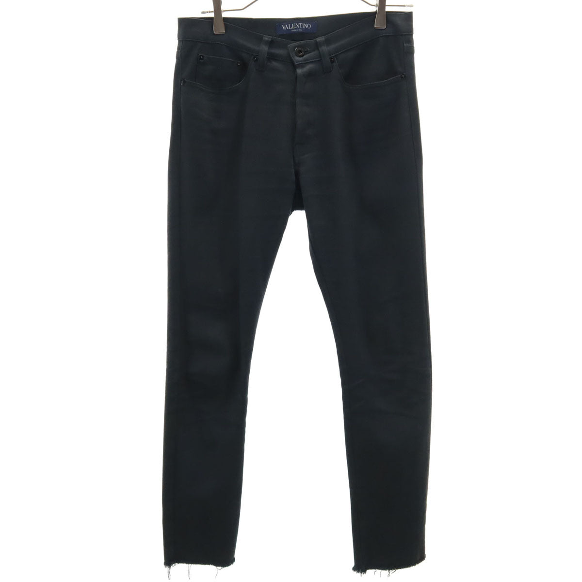 VALENTINO ヴァレンティノ イタリア製 裾切りっぱなし スキニーパンツ w27 ブラック ボタンフライ メンズ
