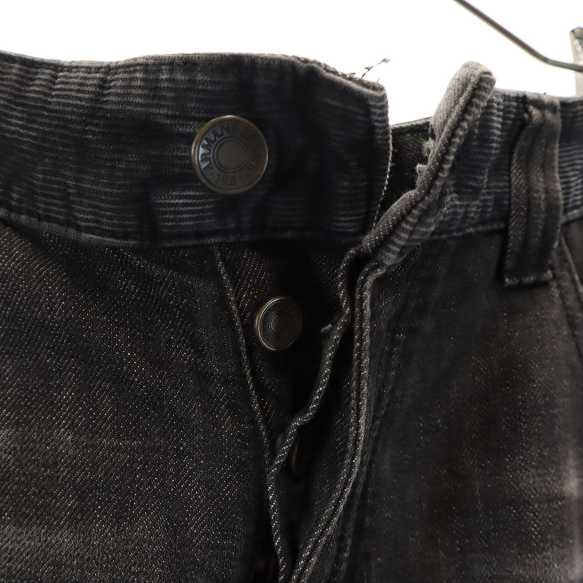 ARMANI JEANS アルマーニジーンズ チュニジア製 ボタンフライ デニムパンツ w34 グレー メンズ