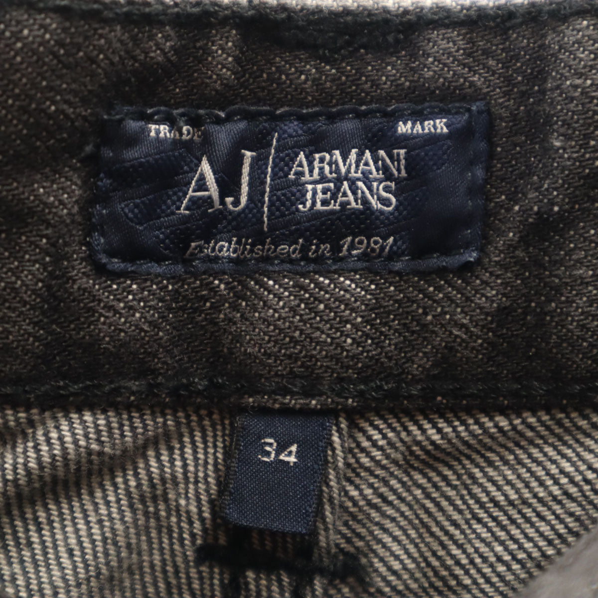 ARMANI JEANS アルマーニジーンズ チュニジア製 ボタンフライ デニムパンツ w34 グレー メンズ